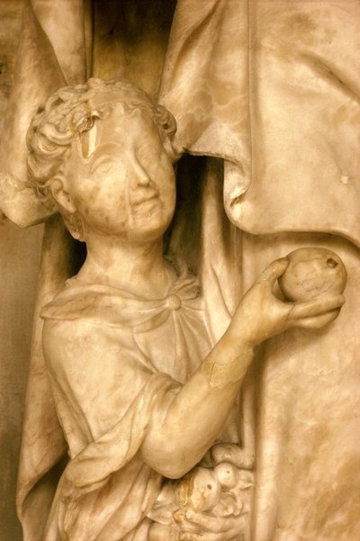 St. Anne and Her Daughter the Virgin Mary (detail of Mary) by Jean Bullant
